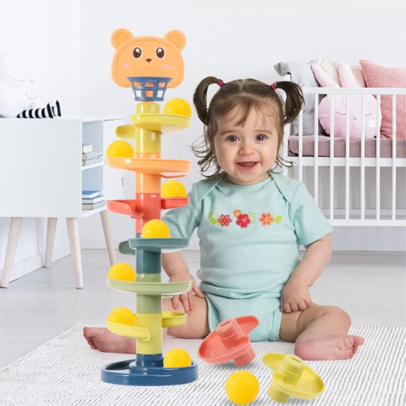 Juguetes para bebés de 3 a 9 capas, bola rodante, torre de pila, juegos educativos para edades tempranas, juguete apilable para niños de 0 a 3 años, juguetes de desarrollo para bebés