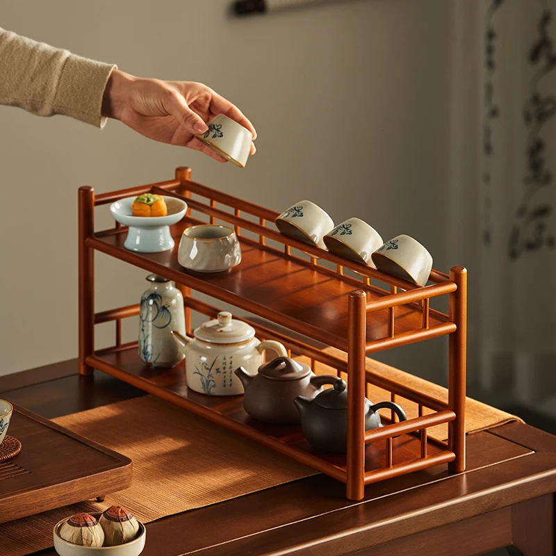 Desktop Bogu rack, small teacup rack, tea set storage rack,new Chinese decoration ornament.