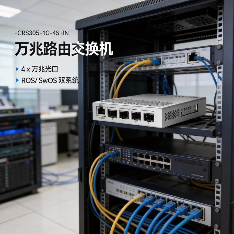 CRS305-1G-4S+IN 5-портовый 10-гигабитный интеллектуальный управляемый коммутатор с двойной системой RouterOS SwOS