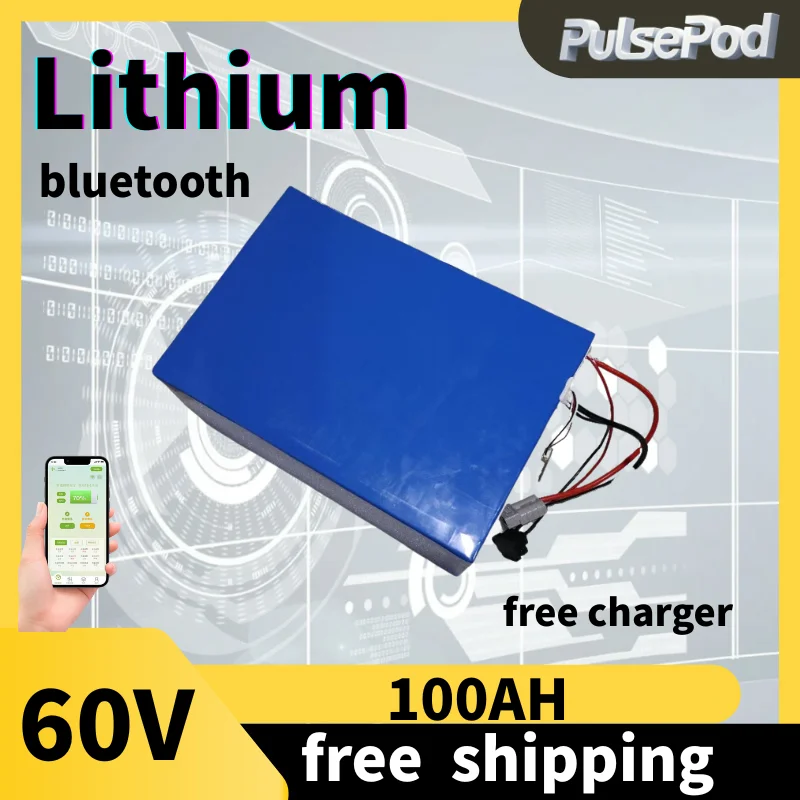 

Литий-ионный аккумулятор 60 В, 100 Ач с BMS для скутера 3500 Вт, 6000 Вт, AGV demo Go Cart, скейтборда, велосипеда + зарядное устройство 10 А