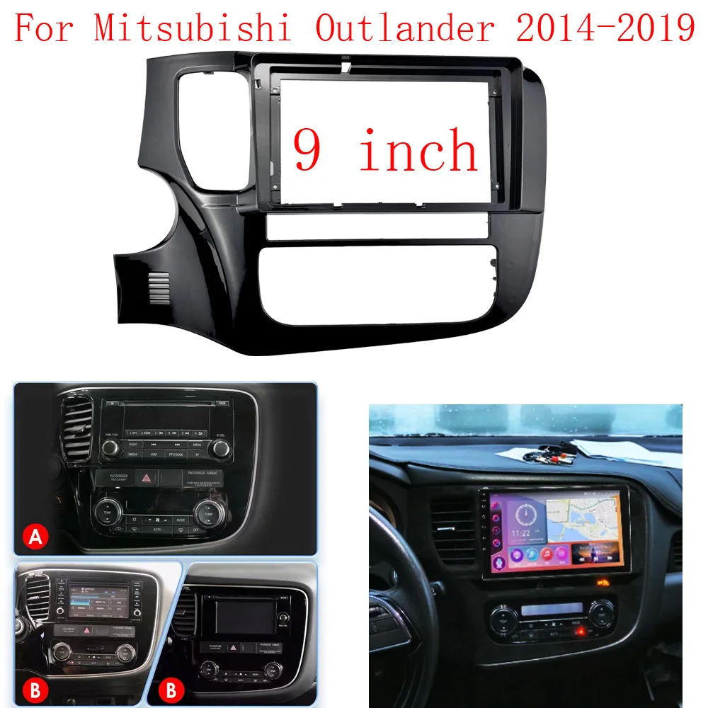 

9 INCH Car Frame Fascia For Mitsubishi Outlander 3 2012-2018 Adapter Canbus Box Decoder Cable Radio Dash Head Unit Panel Kit