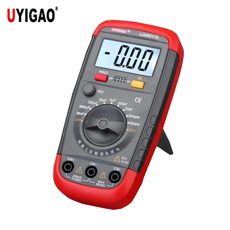 UYIGAO Medidor de Capacitância Digital Profissional, Capacitor Tester, Retenção de Dados Ferramenta Eletrônica de Diagnóstico, 200pF-20mF, UA6013L