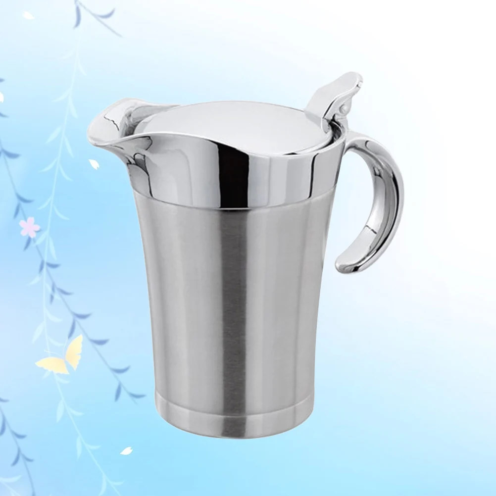 

Stainless Steel Sauce Pot Anti-drip Vinegar Bottle Oil Dispenser Bacon Restaurant Condiment
