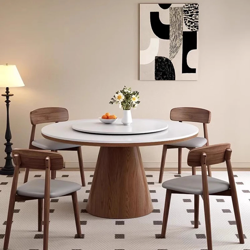 Round Rotate Dining Table Side Salon Center Study Office Writing Designer Dining Table Bistro Juegos De Comedor Salon Furniture