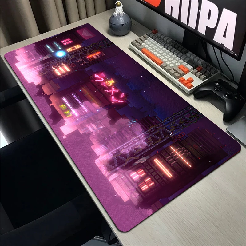 

Neon City 90x40CM Large Gaming Keyboard Mouse Pad Computer Gamer Tablet Desk Mousepad with Edge Locking XL Office Play Mice Mats