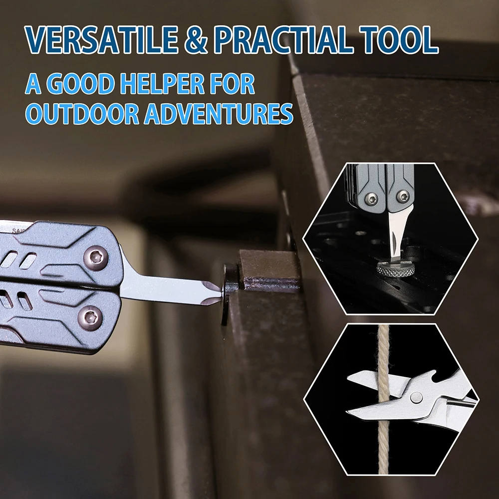 Imagem -04 - Nextool 11 em Mini Alicate de Marinheiro Multi Ferramenta Faca de Bolso Ferramentas Dobráveis Cortadores de Fio ao ar Livre Edc Cartão Pino Chave de Fenda Tesoura