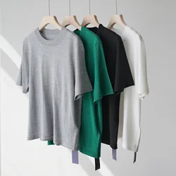 Women's T-shirts Round Neck Solid Color Design Minimalism Style Short Sleeve Fashion R0W Brand New Ventilate Summer Tops