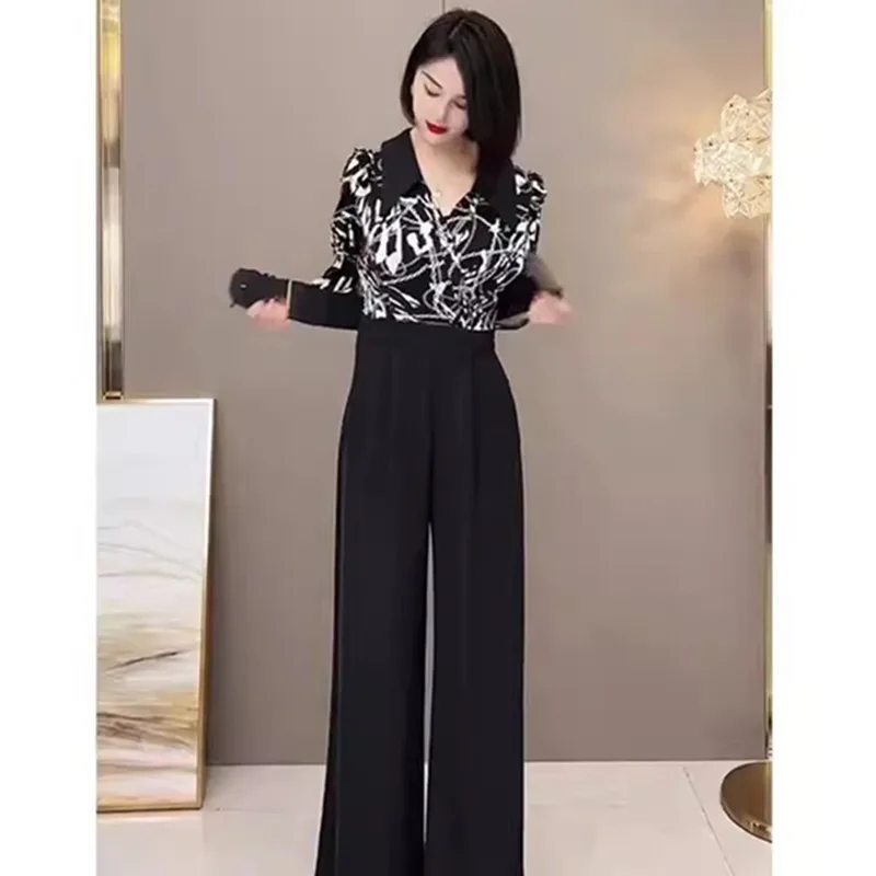 2024Summer New Jumpsuit Woman High-End Fashion Slim Temperament High Waist Loose Elegant Age-Reducing Wide-leg Jumpsuit Lady 633