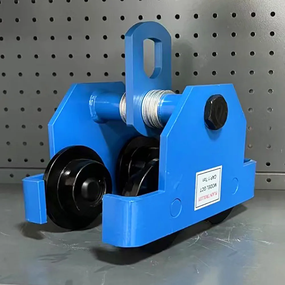 Manual Trolley 2200 lbs/1 Ton Capacity, Push Beam Trolley w Dual Wheels Heavy Duty Alloy Steel Garage for Straight Curved I Beam