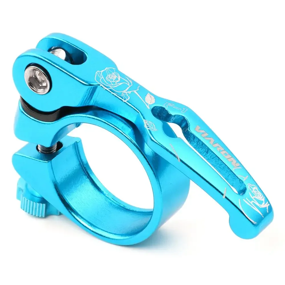 BOLANY-Aluminum Mountain Bike Seat Clamp, Quick Release, Road Fixed Gear Bike Parts, Bicycle Accessories, 31.8mm, 34.9mm