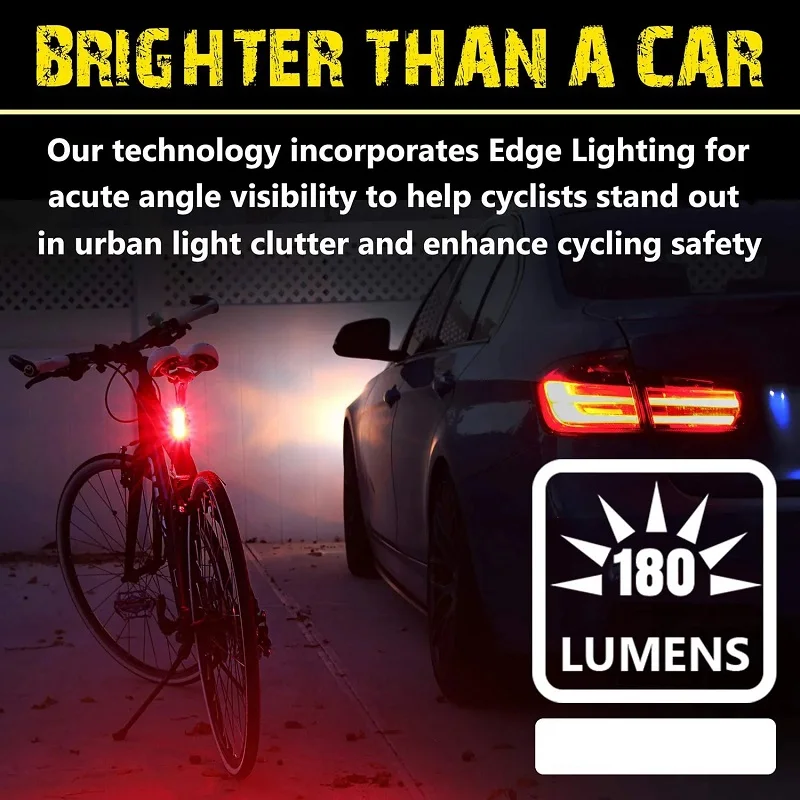 Outdoor Bike LED Taillight Bicycle Waterproof Light For Mountain Bikes USB Charge Rear Lamp For Helmet 6 Modes Emergency Lights