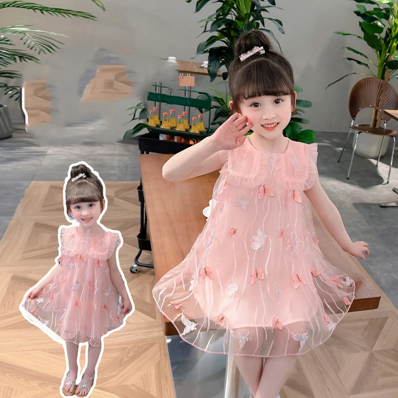 

Kids Lovely Girl Sling Princess Tulle Dress Baby Summer Rainbow Dresses Kids Girl Party Tutu Dress Outfit Toddler Baptism Dress