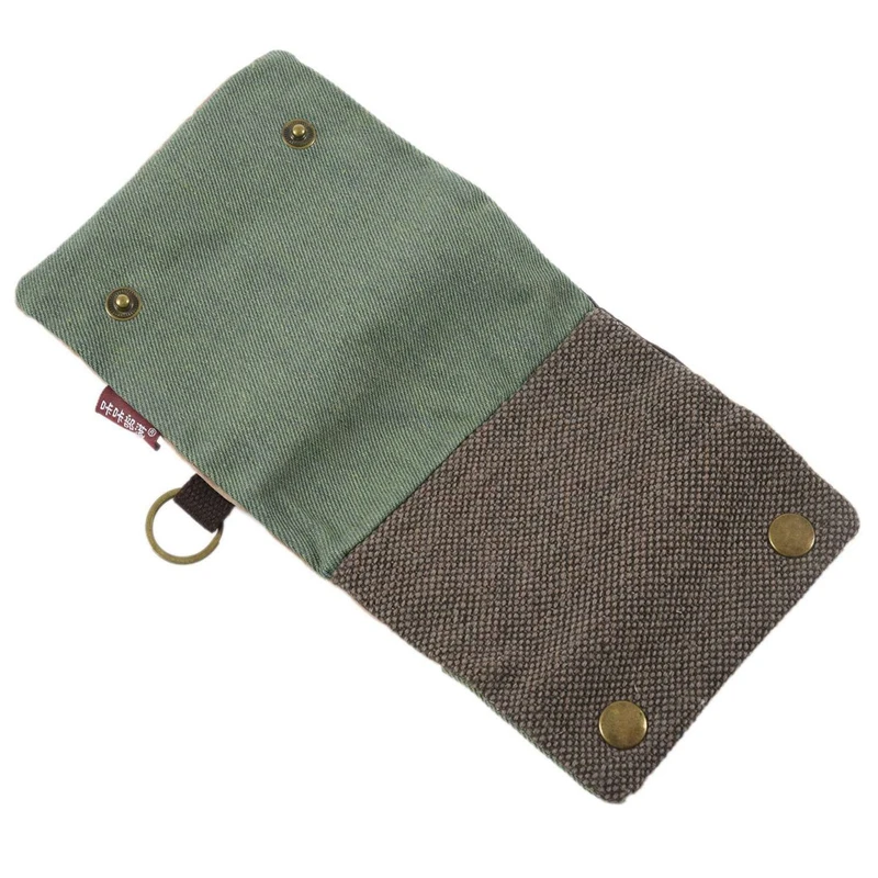 2X Unisex Men Women's Three Layer Folded Manual Canvas Wallet Bag With Multi Card Holder,Boy Multifunction Coin Purse