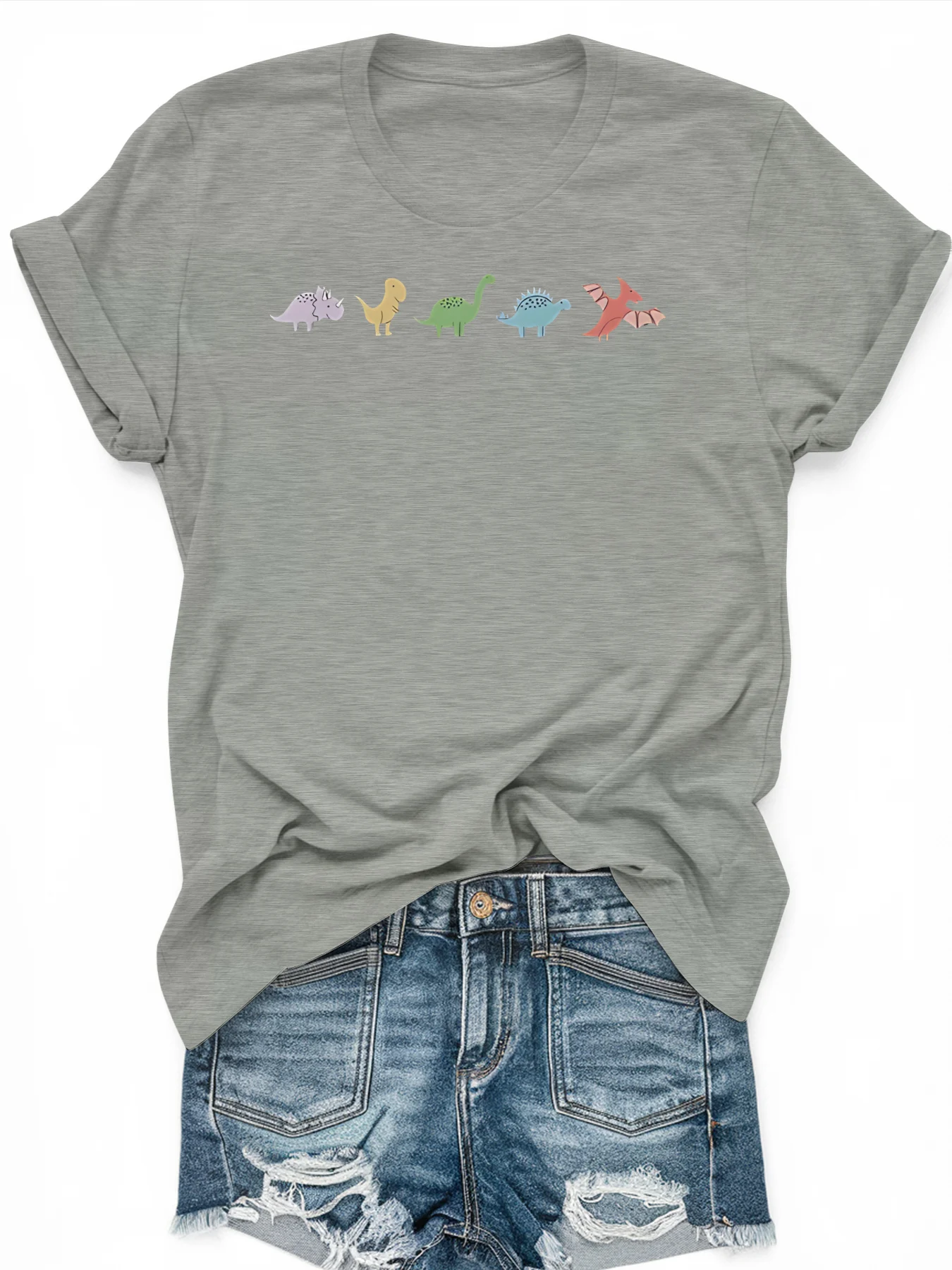 เสื้อยืดแขนสั้นพิมพ์ลายพลัสไซส์ผู้หญิง หลวมและลำลอง นุ่ม สบายและระบายอากาศได้ กีฬากลางแจ้ง