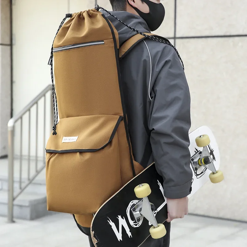 

DFSkateboard Longboard Backpack Canvas Double Shoulder Bag Helmet Protective Gear Diving Fins Fishing Tackle Outdoor Travel Pack