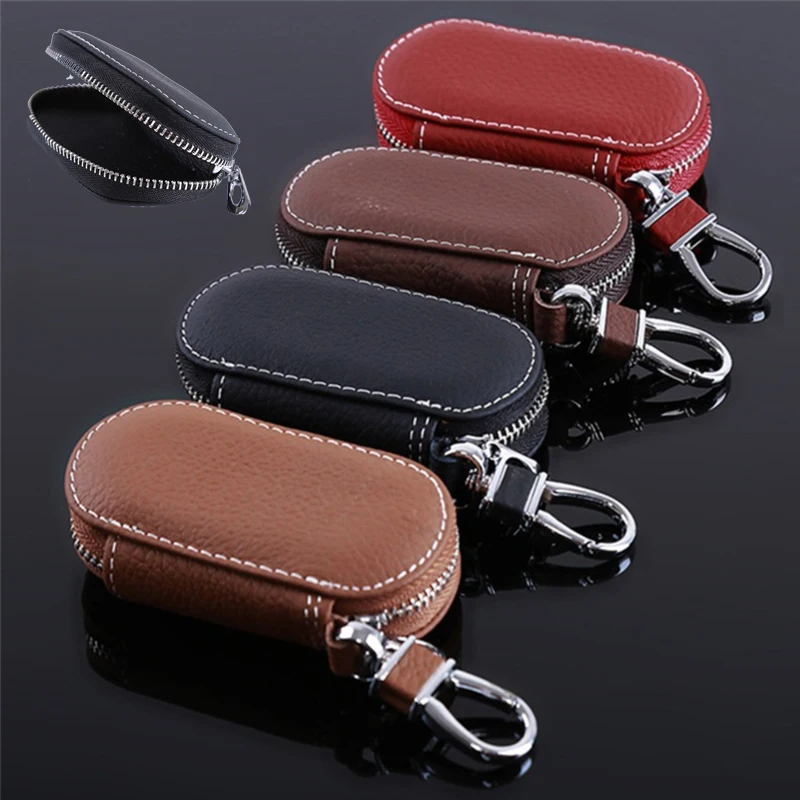 

Кожаный органайзер для ключей унисекс: чехол-кошелек на молнии для ключей от машины, ключница для мужчин и женщин