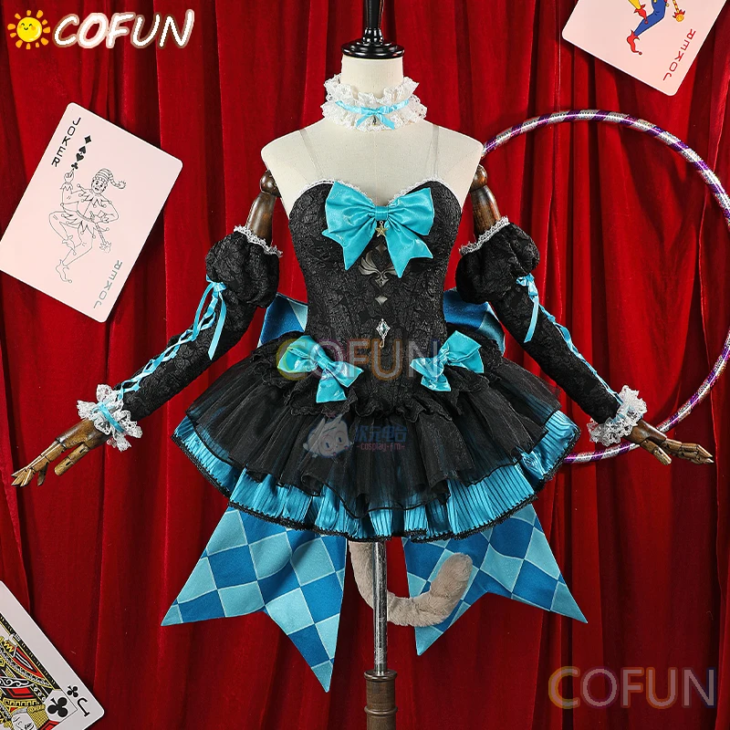 COFUN Game Genshin Impact Fontaine Magician Assistant Lynette Ballet Skirt Cosplay Costume Halloween Outfits Women Dress