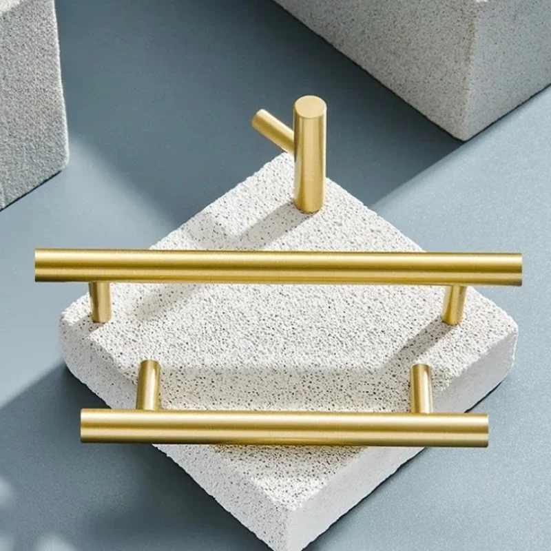 

Gold Minimalist Long Straight Door Handle T Bar Cabinet Handles Brass Kitchen Cabinet Dresser Drawer Knobs Furniture Hardware
