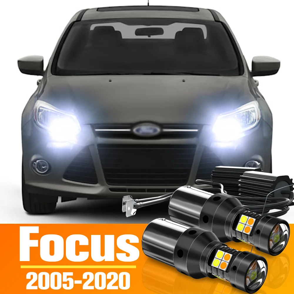 

2x Dual Mode LED Turn Signal+Daytime Running Light DRL Accessories For Ford Focus 2 3 4 2005-2020 2011 2012 2013 2014 2015 2016