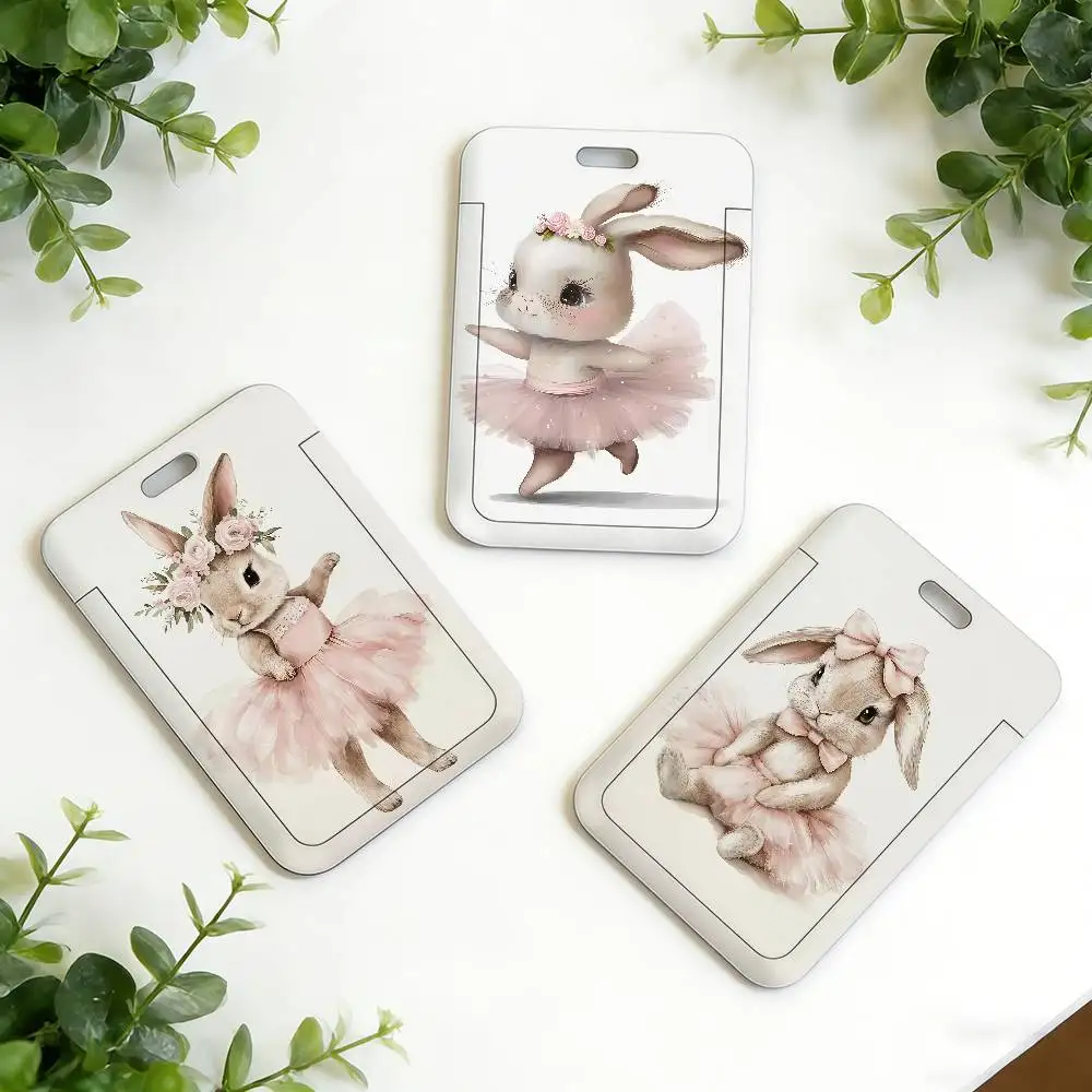 

Милый брелок-держатель для ID-карты в виде кролика-балерины, шейный ремешок, подвеска, держатель для пропуска, подарок