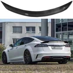 Ala dello Spoiler del bagagliaio posteriore in fibra di carbonio forgiata per Tesla Model S 2014 - 2019 Spoiler dell'ala del labbro dello stivale dell'auto