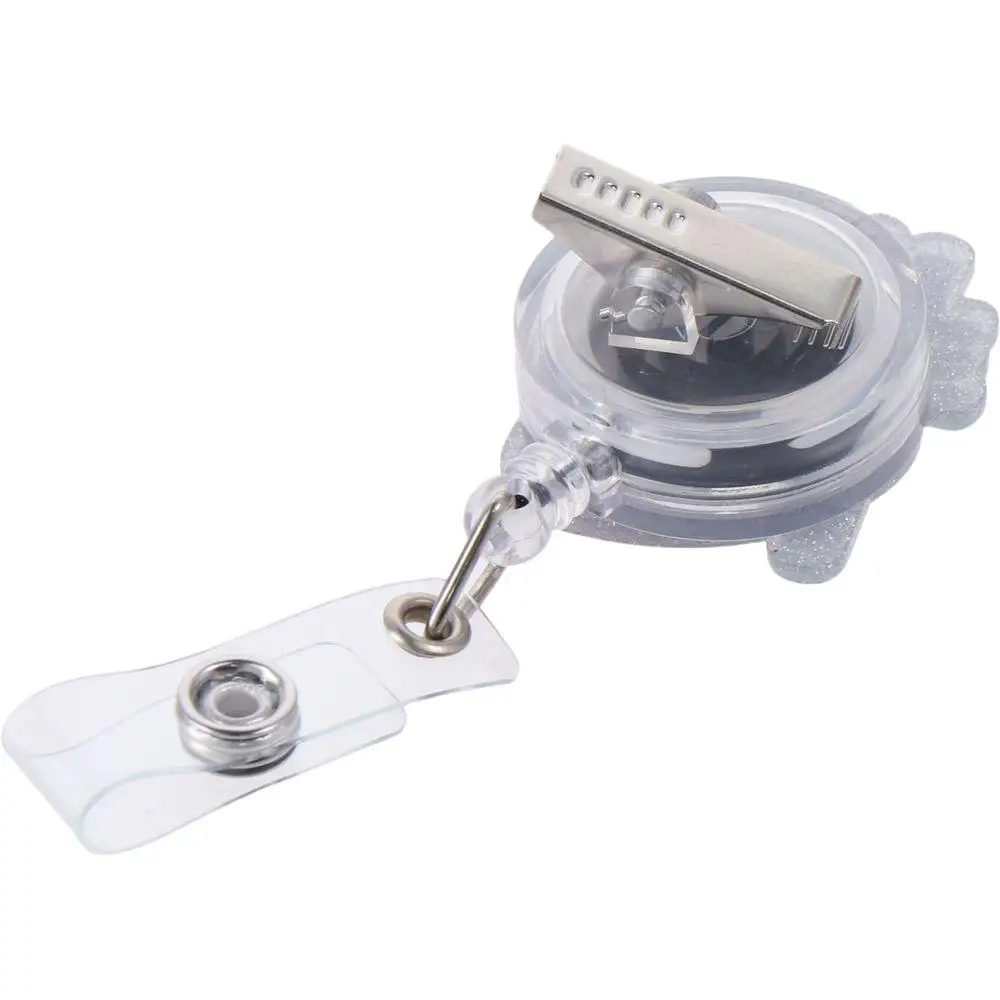 New Heart Badge Reel Retractable Acrylic Id Card Holder with ID Clip Badge Holder Nurse