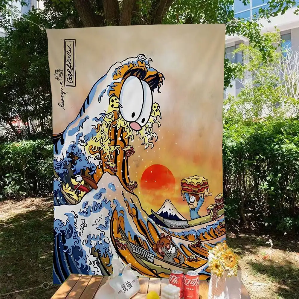 Carton G-GarfieldS High End Quality Banner Printing Artistic Atmosphere Style Camping Flag