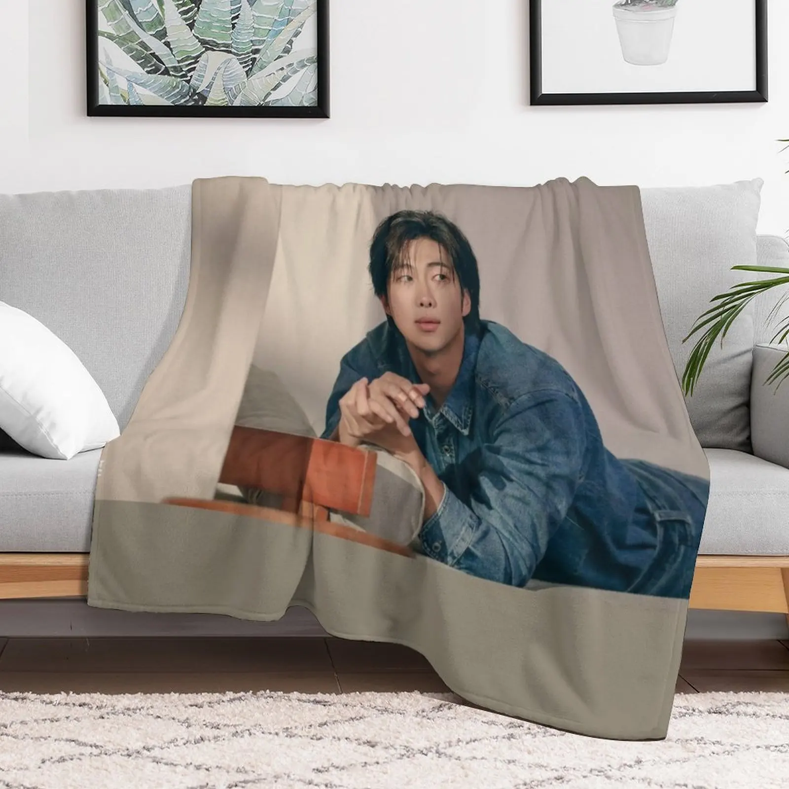 Rm namjoon album new photoshoot Throw Blanket blankets ands Furrys Camping Cute Plaid Blankets