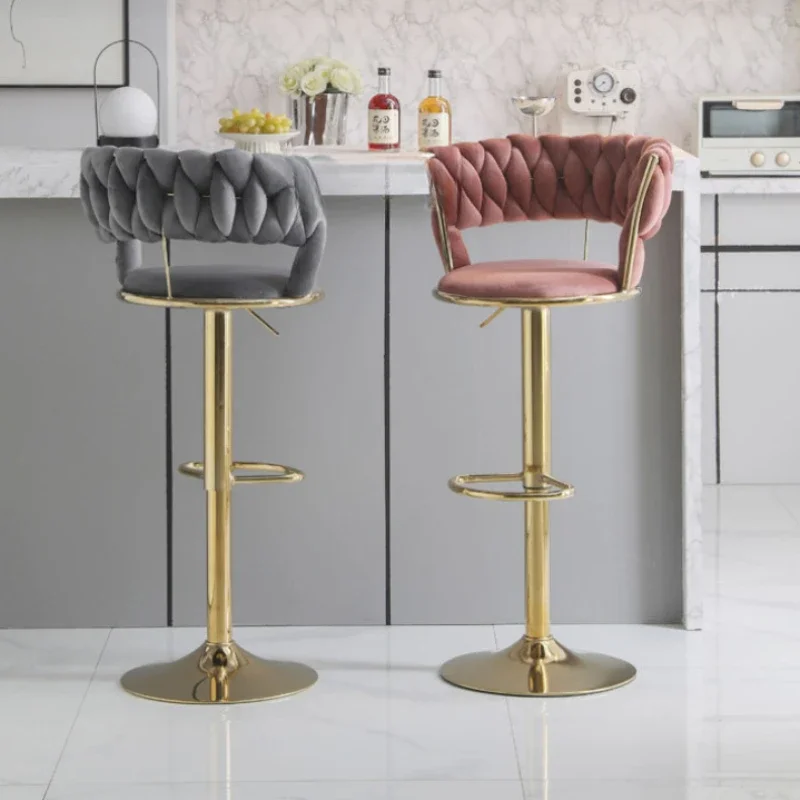 

Breakfast Bar Chair Home Counter Kitchen Cafe Velvet Swivel High Bar Stool Restaurant Sillas Para Comedor Canteen Furniture
