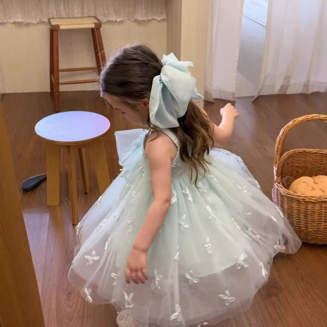 Girls Dress Summer 2026 New Fashionable Childrens Princess Dress Girls Treasure Birthday Dress Skirt