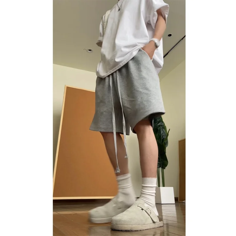 

Мужские летние прямые свободные брюки American High Street, повседневные спортивные штаны средней длины для мальчиков, баскетбольные тренировочные брюки