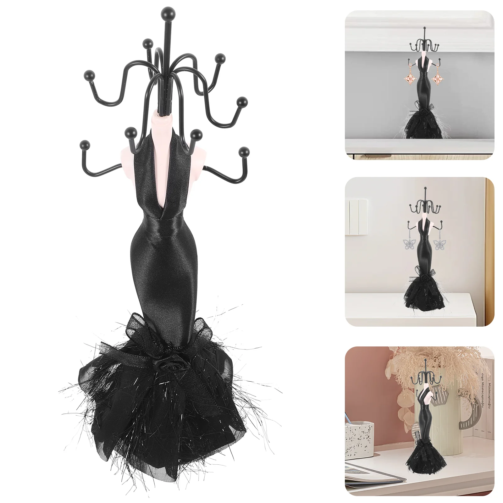 Necklace Jewelry Rack Black Earrings Stand Holder Display Racks for Craft Shows Brackets