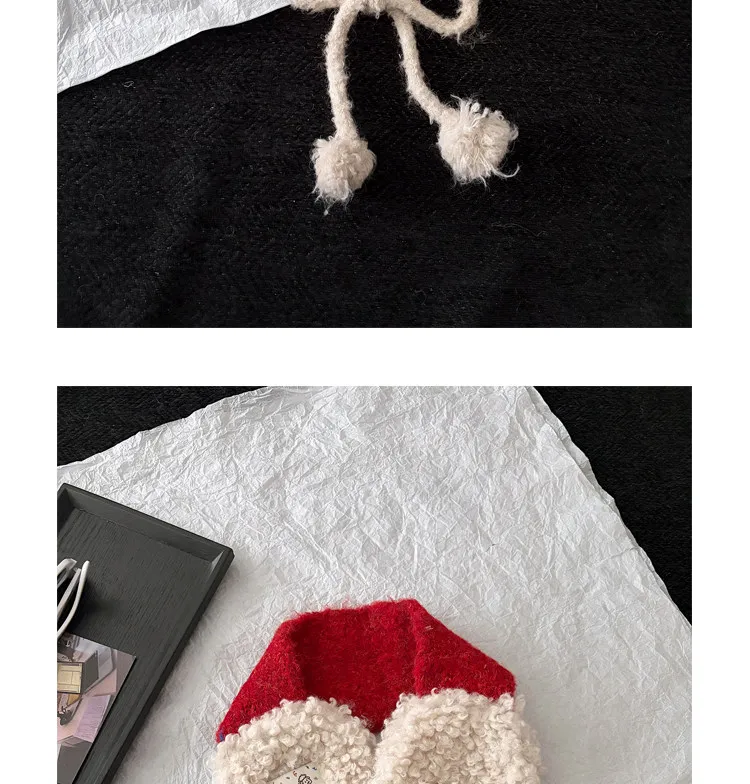 New Ins Style Contrast Color Strap Plush Earmuffs for Women Autumn Winter Cute Warm Outdoor Casual Versatile Headwear Ear Warmer