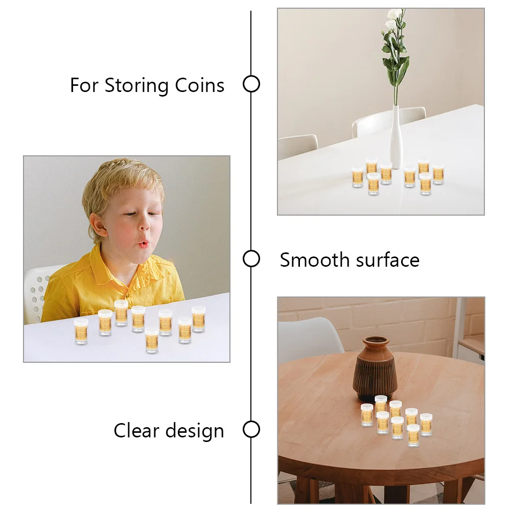 20 stücke Kunststoff Münze Box Transparent Runde Halter Für Münze Sammlung Lagerung Fall Organizer Container Keeper Kapsel Liefert