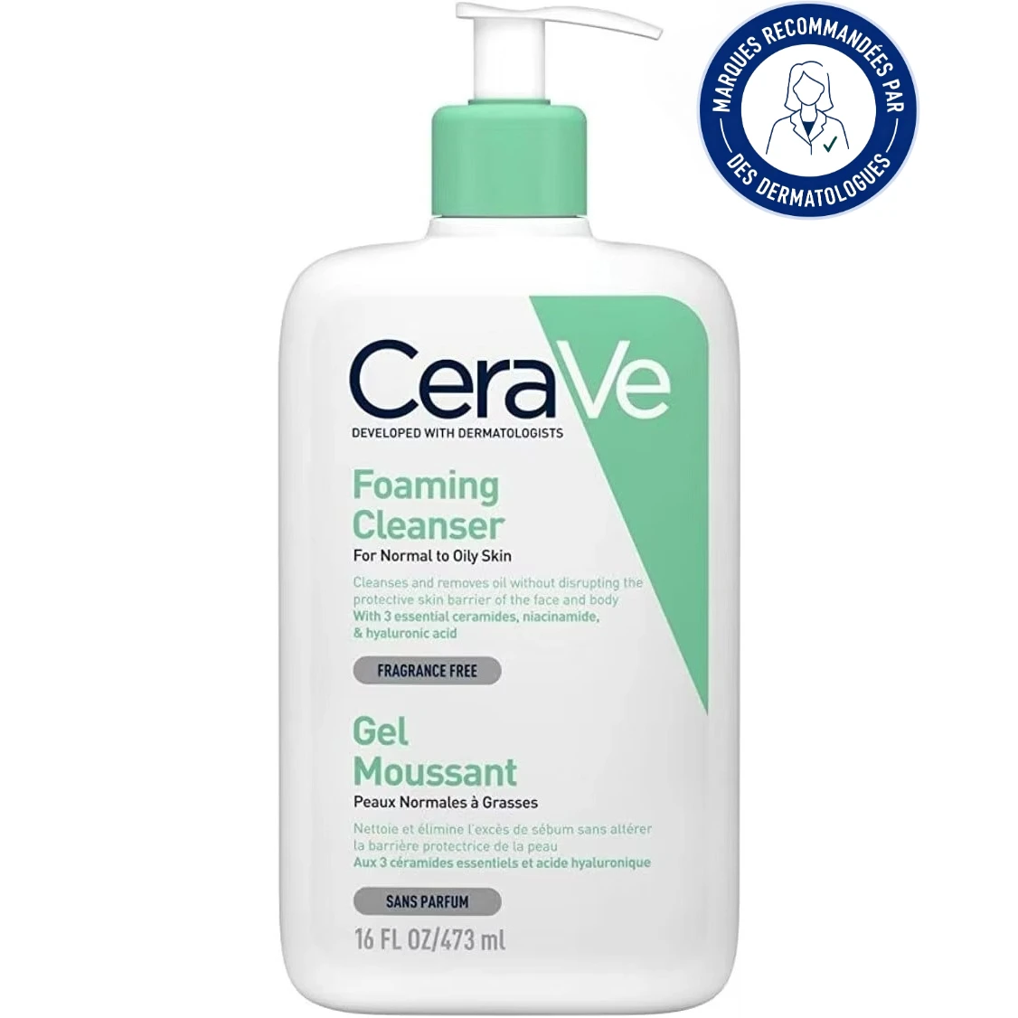 CeraVe Gel Moussant 8 FL OZ Foaming Cleanser for Face, Daily Gentle Oil Control Cleanser