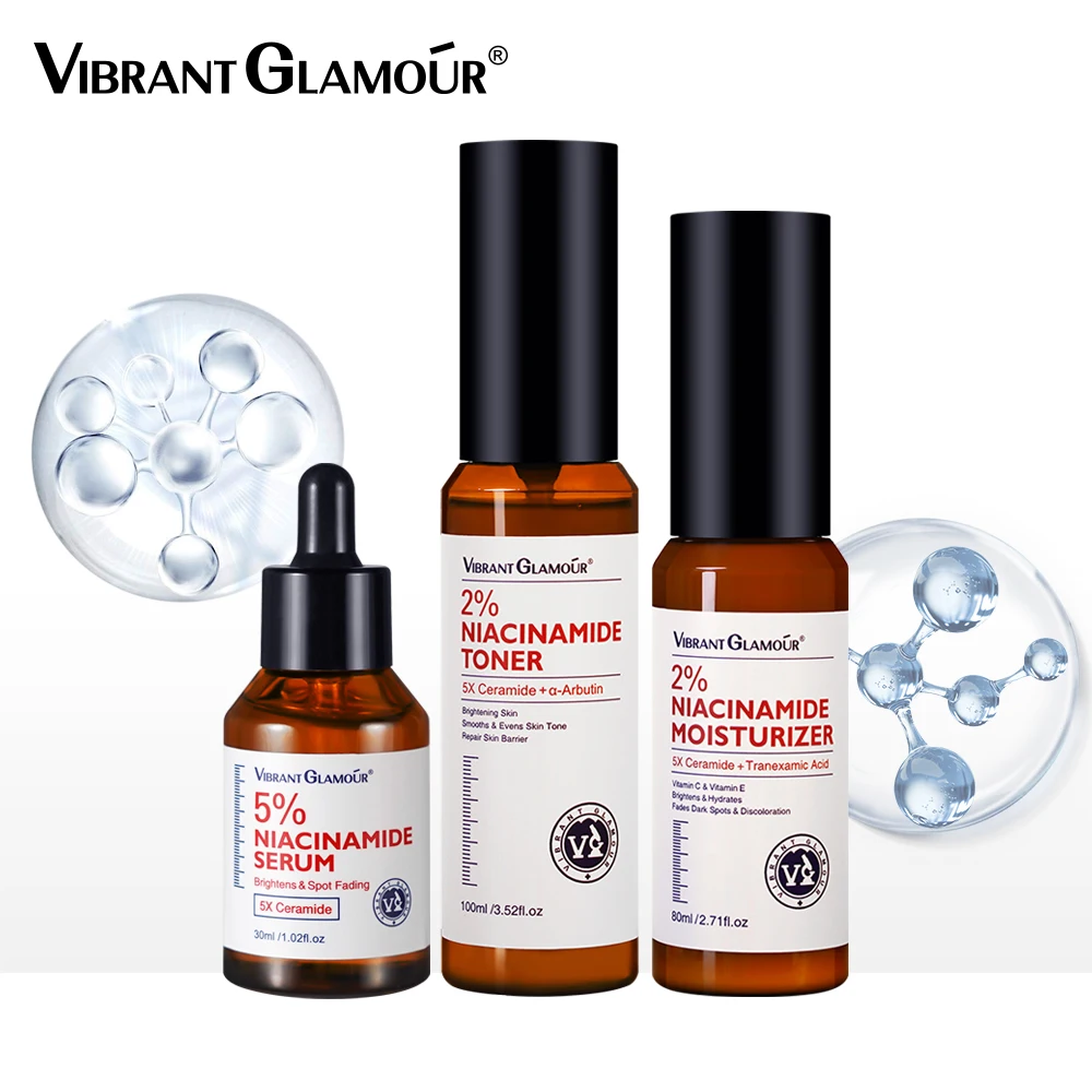 VIBRANT GLAMOR Niacinamide Whitening Repair 3-Piece Set 5X Ceramide Skin Barrier Repair Brightening Blemish Whitening Skin Care