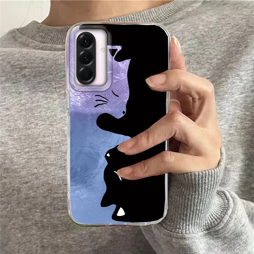 الكرتون الحيوان لطيف القط المرأة قضية الهاتف لسامسونج غالاكسي A56 A55 A16 A07 A17 A26 A36 A25 A35 A14 A34 A54 A15 A13 A12 غطاء