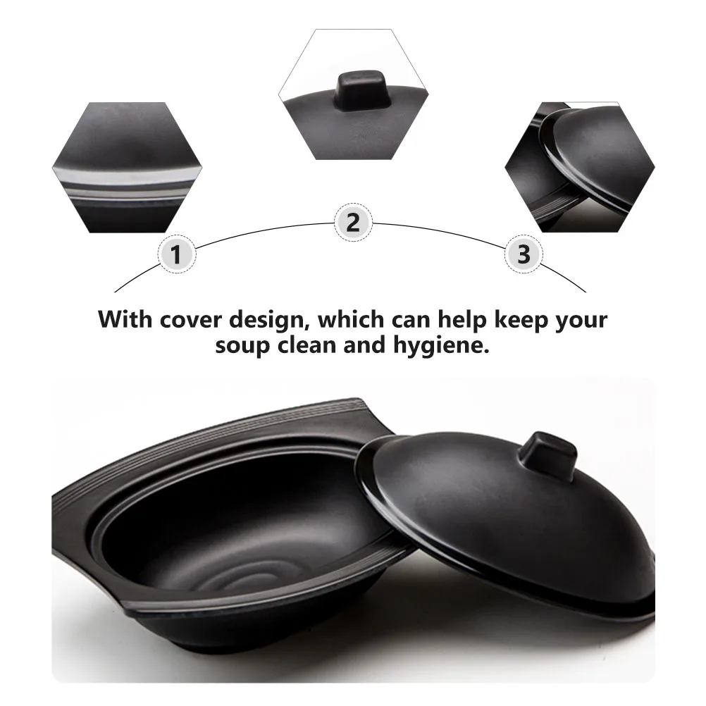 

Melamine Soup Practical Kitchen Tableware Frosted Surface Melamine Bowl Smooth Touch Black Color Gift Idea