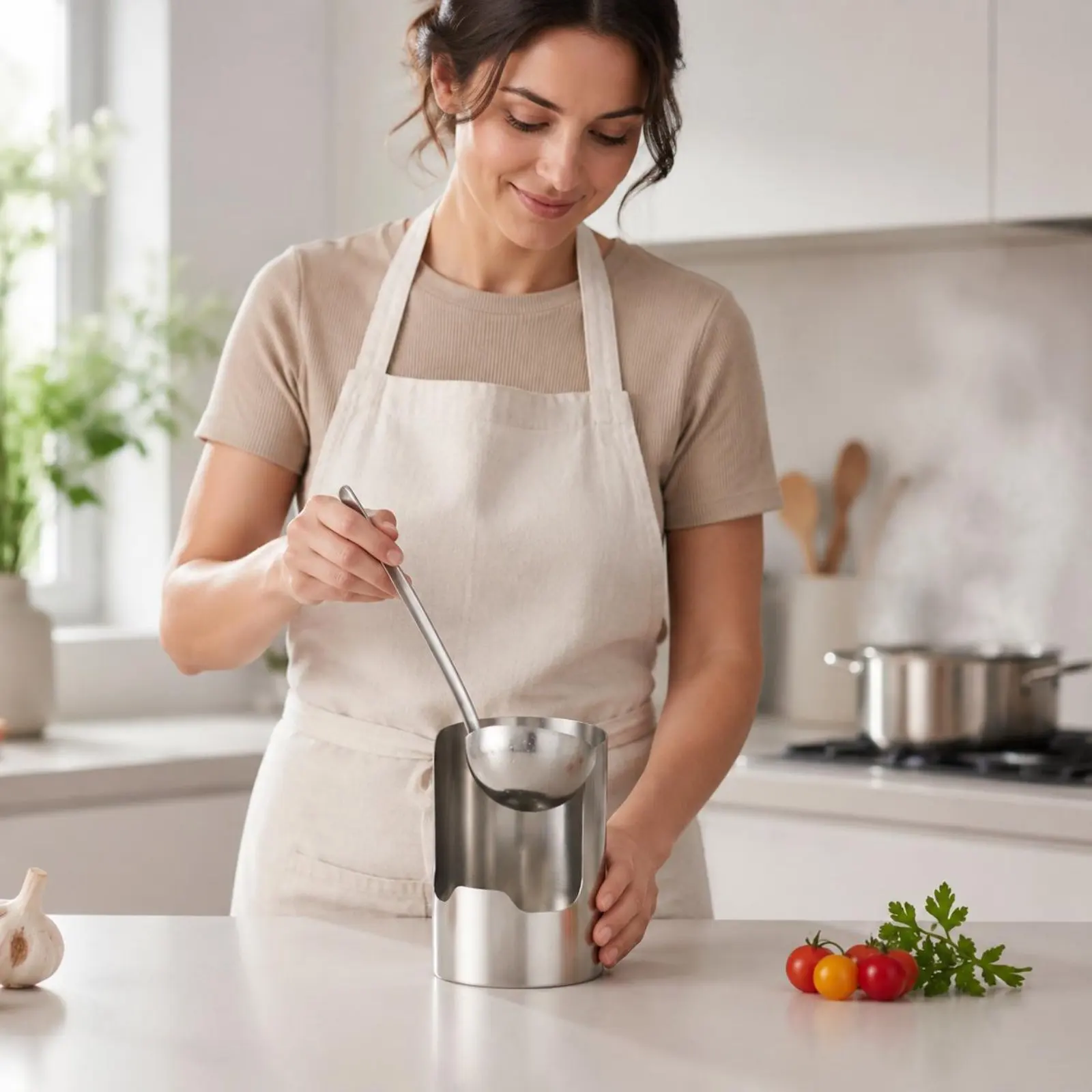 Stainless Steel Spoon Rest Easy to Clean Ladle Rest Stand Ladle Holder Dishwasher Safe Kitchen Accessory Brushed Finish