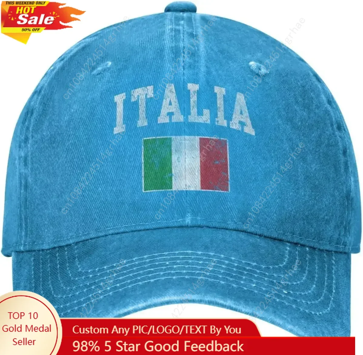 

Funny-Italia-Italian-Italy-Flag Gifts for Women Men Black Cowboy Hat Flat Bill Hats Hat Baseball Cap for Sun Protection