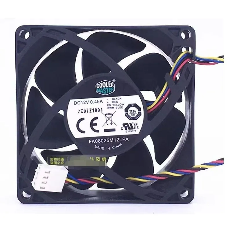 HH FOR Cooler Master FA08025M12LPA DC12V 0.45A 8CM 4-Wire Cooling Fan