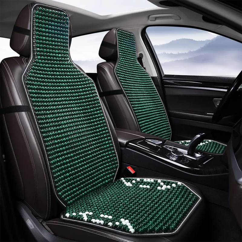 1 Uds. Funda de asiento de coche fresca de verano con cuentas de madera de arce Natural cojín de asiento de coche masaje transpirable ambiental impermeable estera de asiento