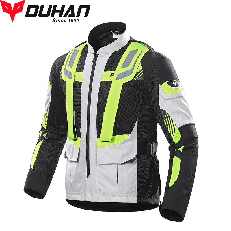 Duhan Motorcycle Jacket Men Summer Breathable Mesh Jacket Mid-and Long Racing Wear Wear-Resistant Motorcycle Rider Protective