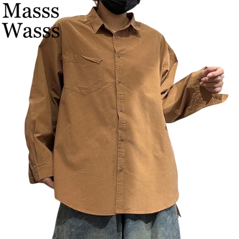 Masss Wasss-camisas clásicas holgadas de algodón sólido para mujer, Tops elegantes Vintage a la moda, blusas informales de diseño europeo para mujer