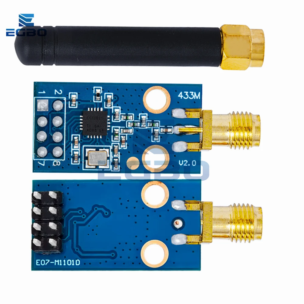 وحدة إرسال واستقبال لاسلكية CC1101 433 ميجا هرتز SPI مع هوائي SMA - نطاق طويل، طاقة منخفضة لـ Arduino، ESP32، IoT، جهاز التحكم عن بعد