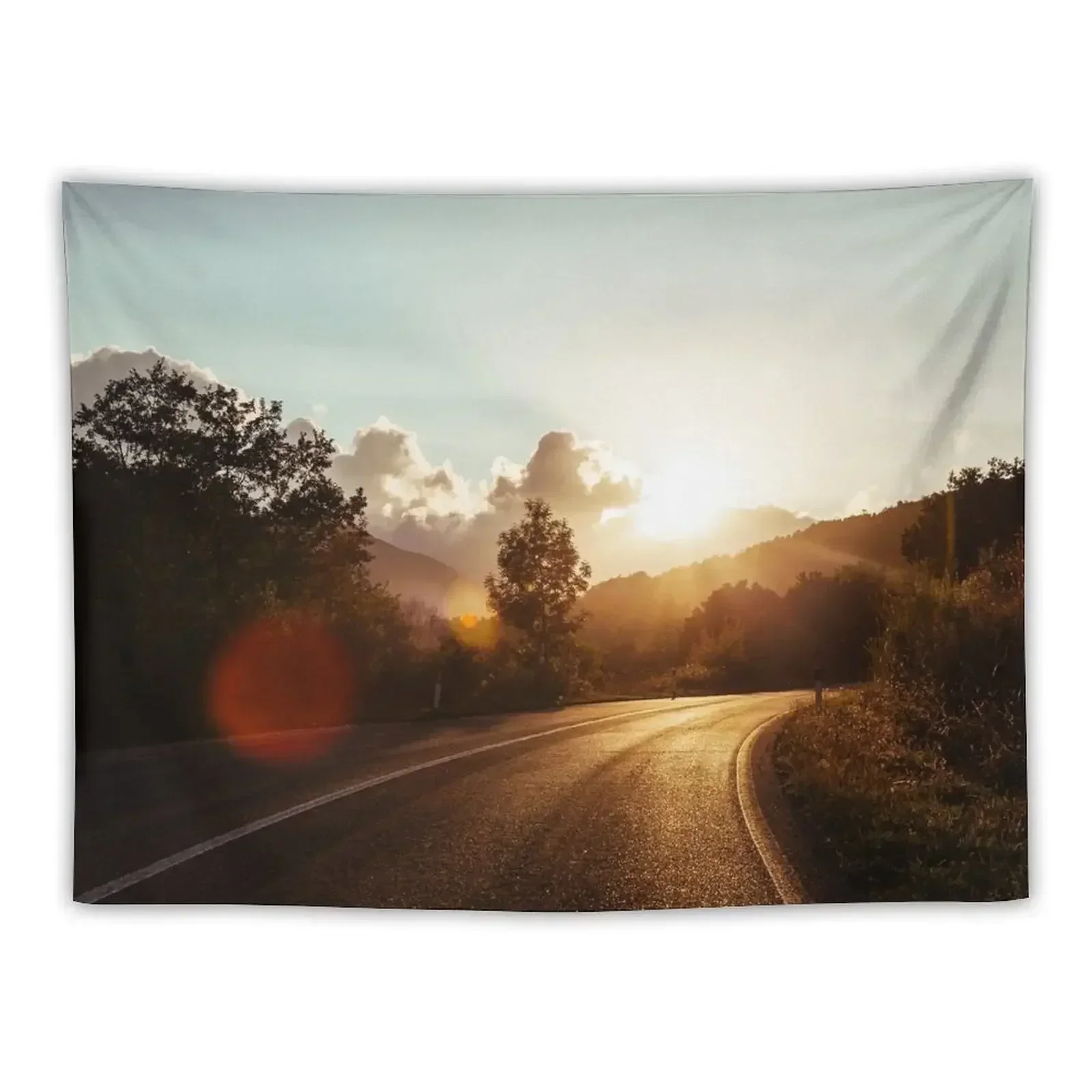 

Road at sunset Tapestry Korean Room Decor Home Decor Aesthetic On The Wall Tapestry