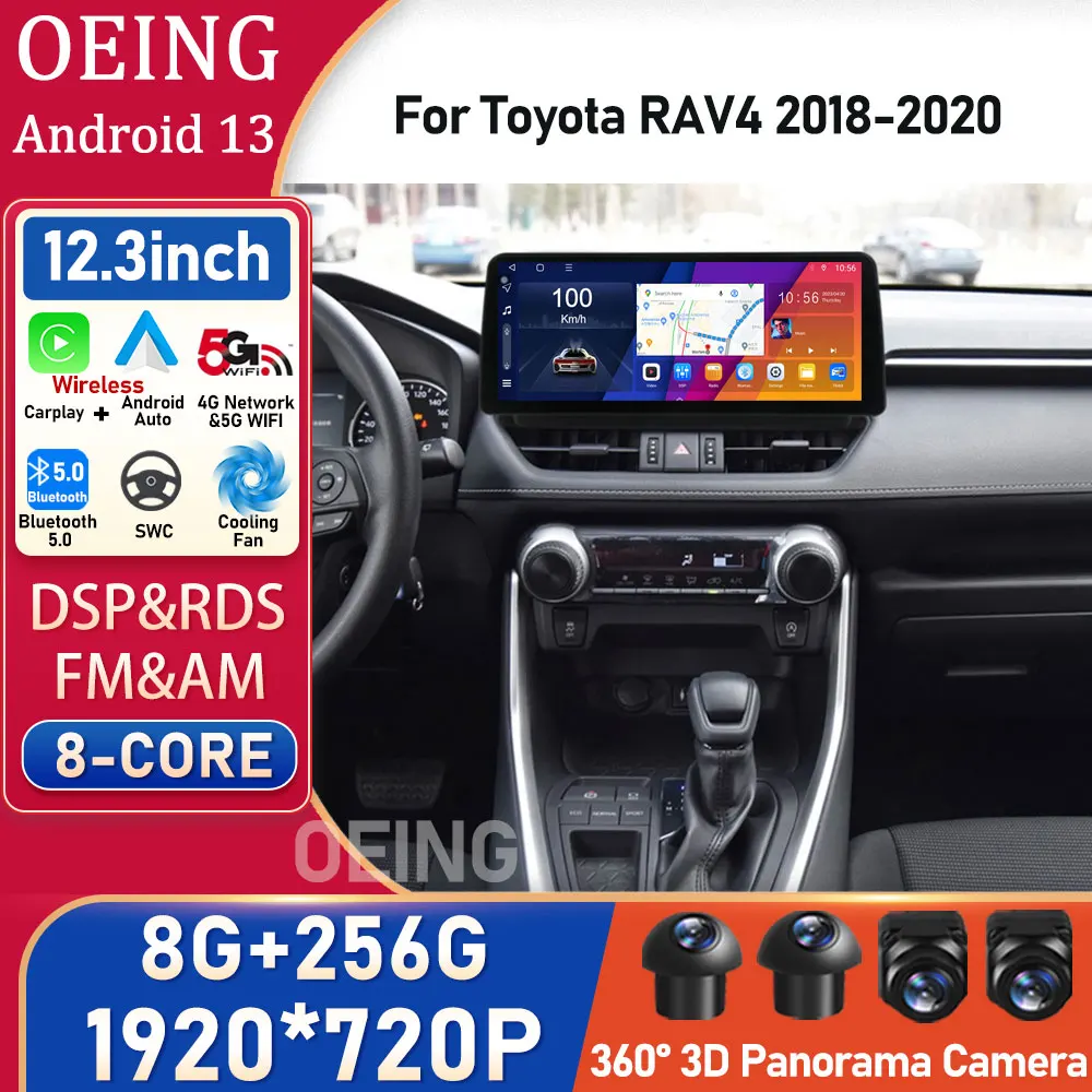 

Android QLED Screen 8G+256G For Toyota RAV4 2020 - 2022 Car Radio 2 Din Multimedia Player GPS 2din Carplay Stereo Auto Audio DVD