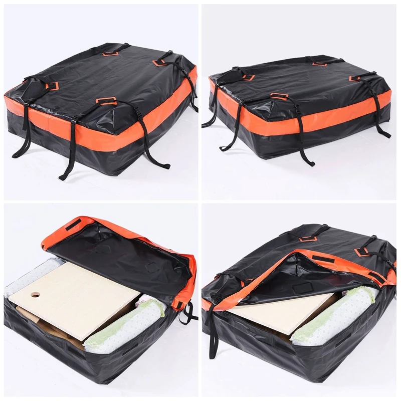 15 Cubic Feet Car Roof Cargo Bag Travel Storage Luggage Bag With Anti Slip Mat 600D Waterproof Roof Carrier Bag