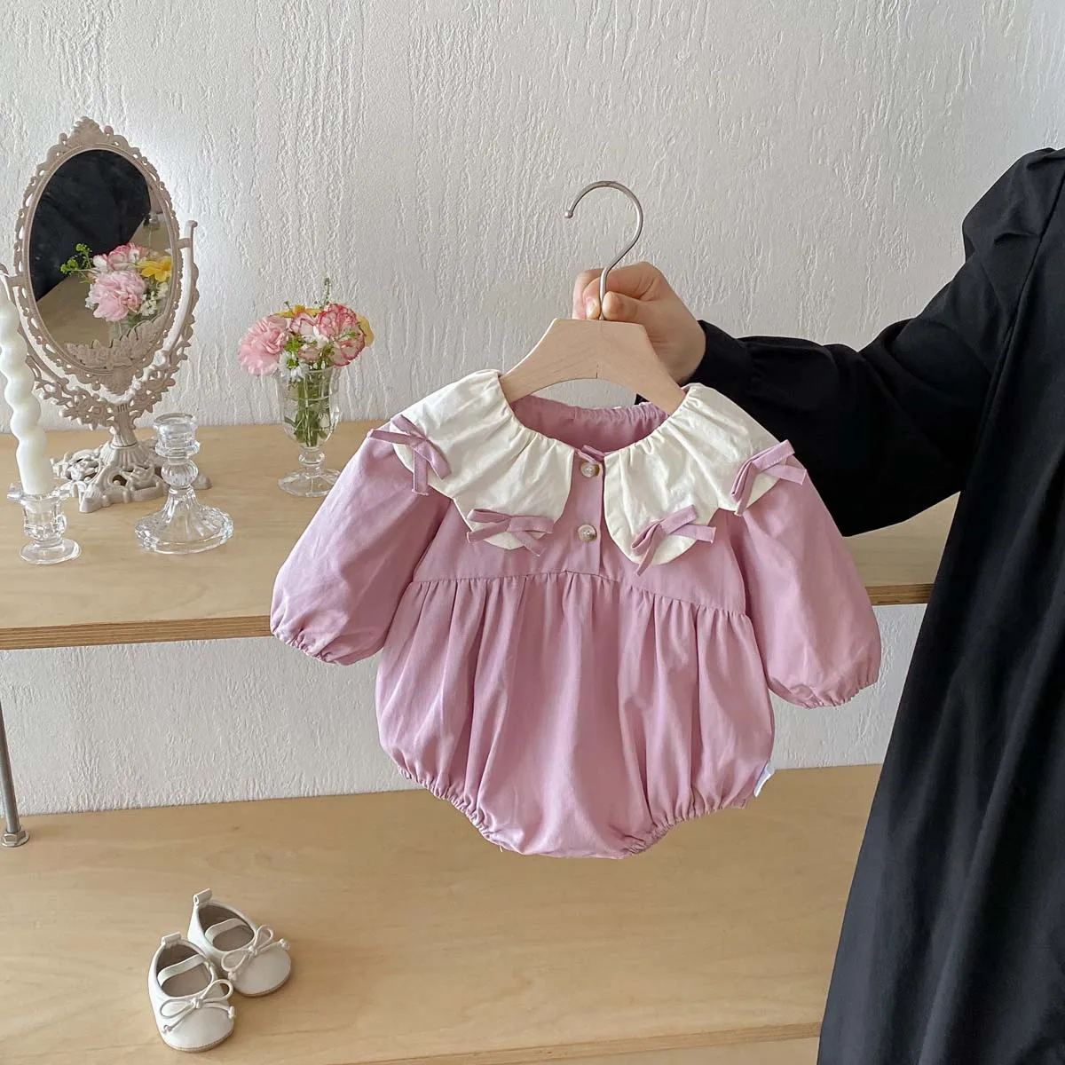 الخريف طفلة حلوة لطيف دمية طوق القوس بذلة طويلة الأكمام، طفلة لطيف بذلة طويلة الأكمام، مناسبة جدا للذهاب o #3