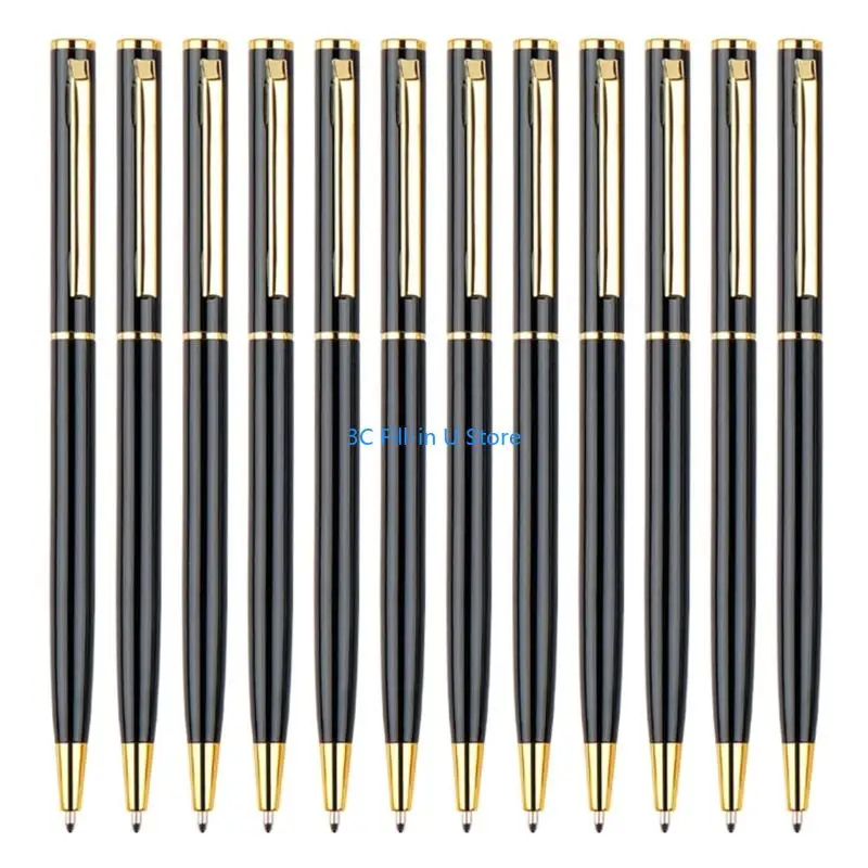 

G8TA 12pcs 1.0mm Signing Pen Metal Ballpoint Pen Smooth Writing Pen School Supplies